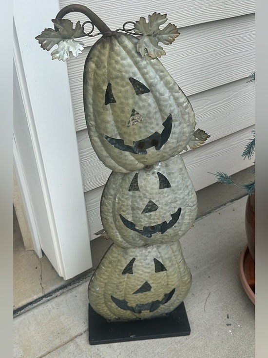 Other - Fall Stacked Aluminum Pumpkin Decor